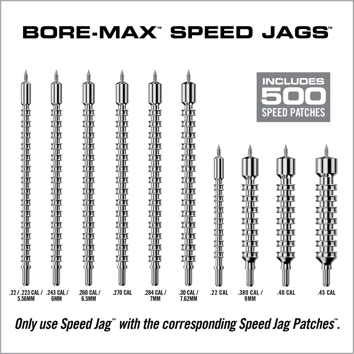 Bore-Max Speed Jags & Patches Multi-Cal Pack