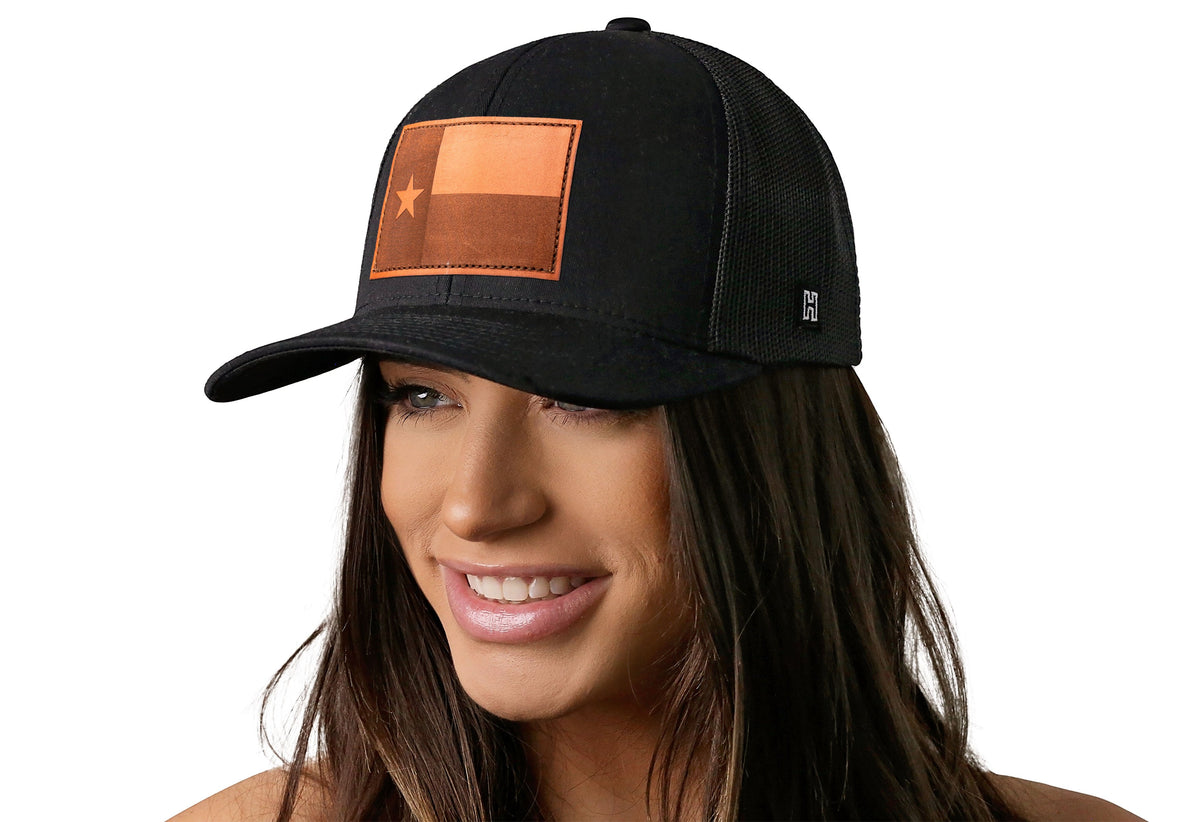 Texas Flag Trucker Hat | Leather TX Snapback