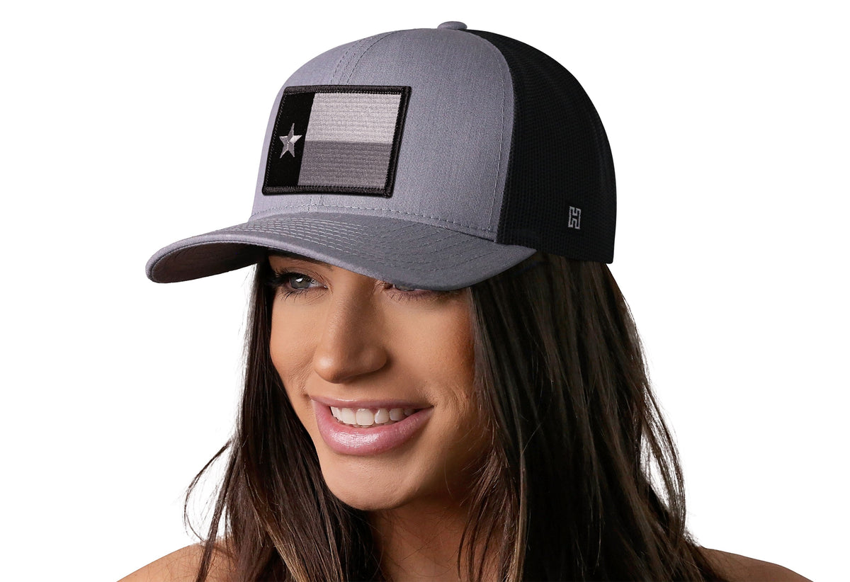 Texas Flag Trucker Hat | Tactical Gray-Black TX Snapback