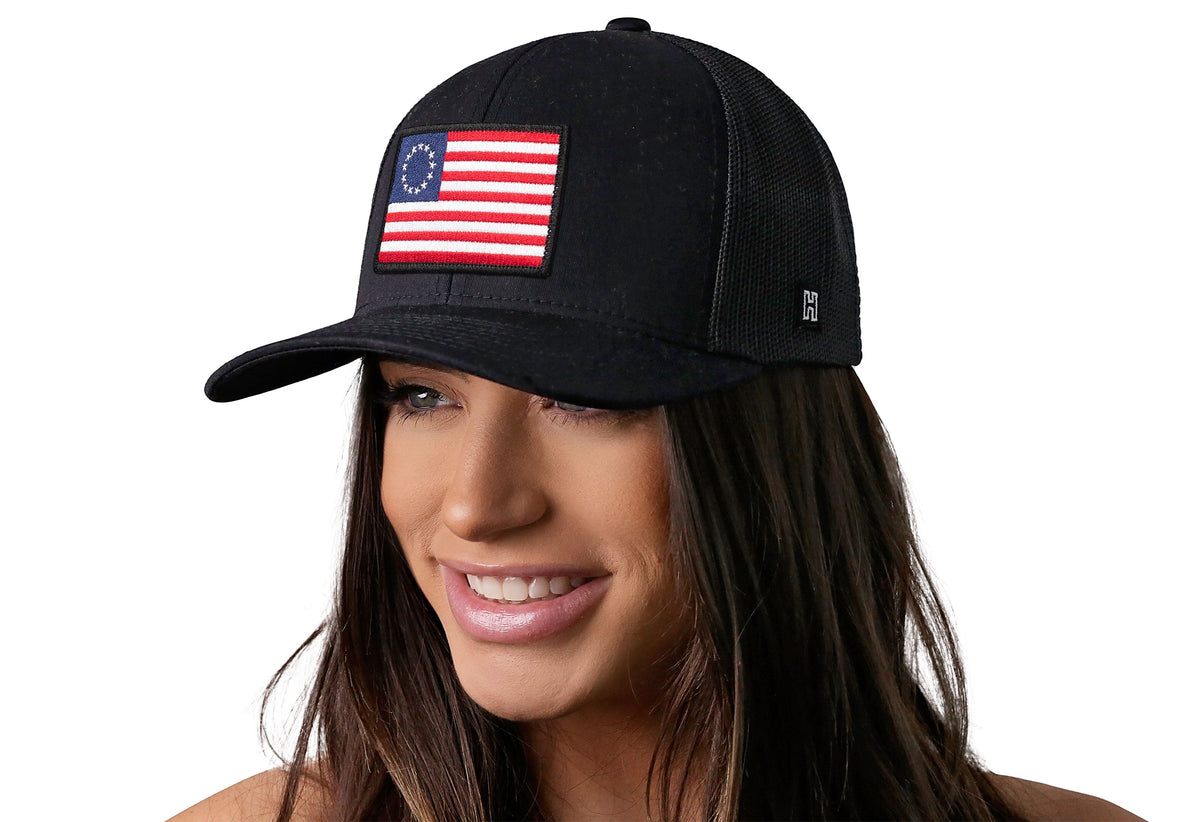 Betsy Ross Flag Trucker Hat | USA Snapback