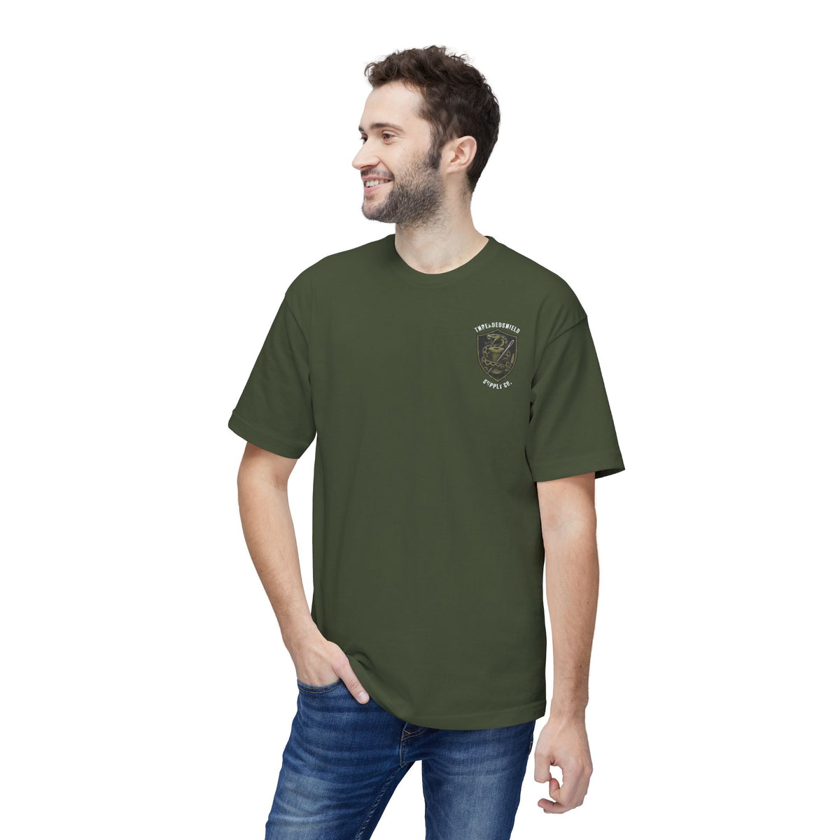 ThreadedShield Supply Co. Crest & Flag T-shirt - Premium USA Made