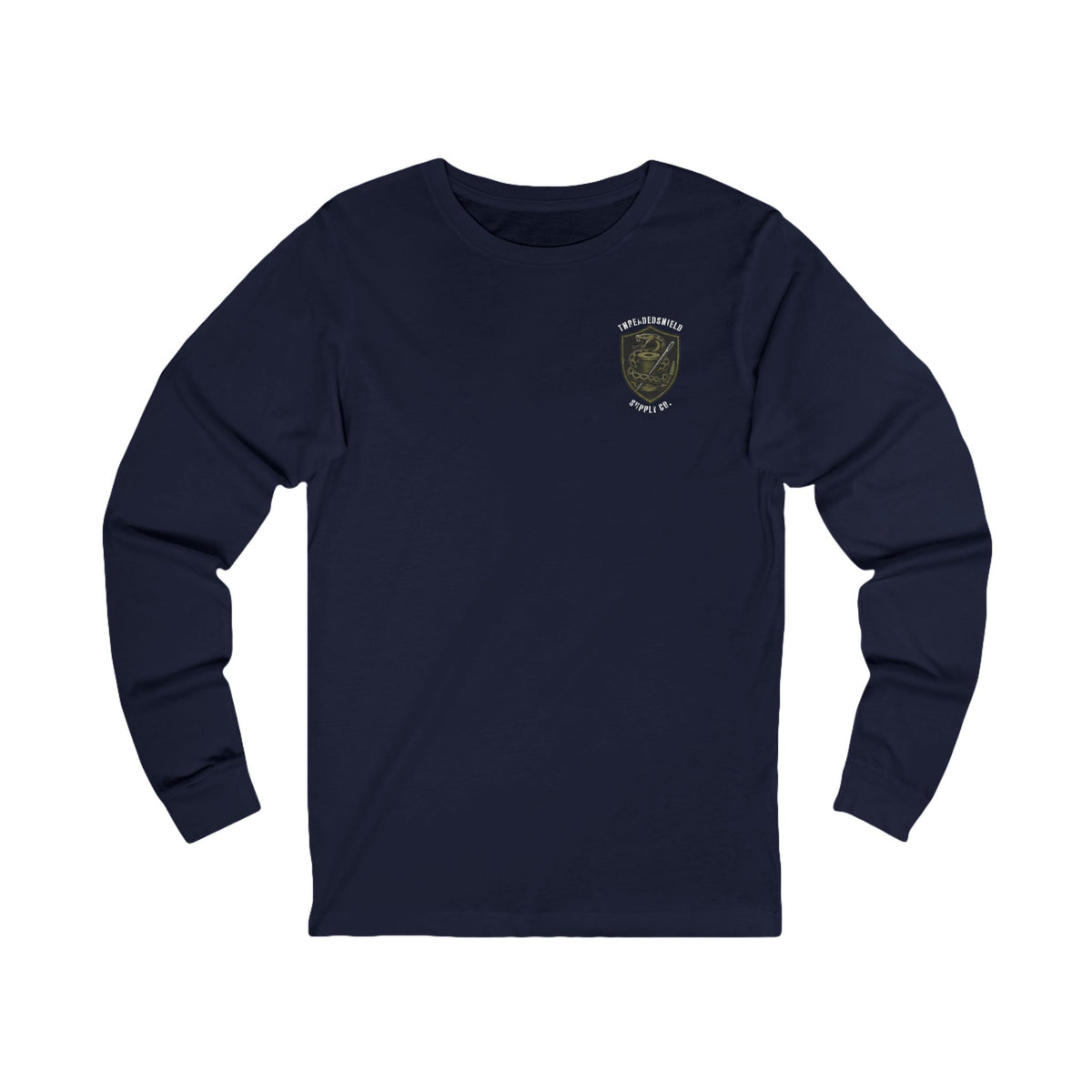 ThreadedShield Supply Co. Crest & Flag Long Sleeve T-Shirt