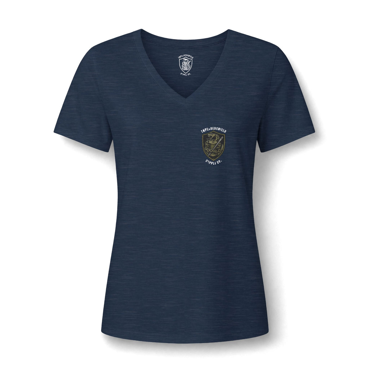 ThreadedShield Supply Co. Women’s Crest Relaxed V-Neck Tee