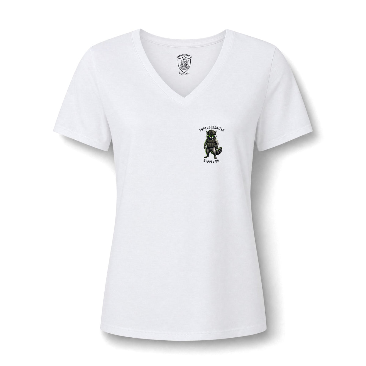 ThreadedShield "Tactical Trash Panda" Women’s Relaxed V-Neck Tee