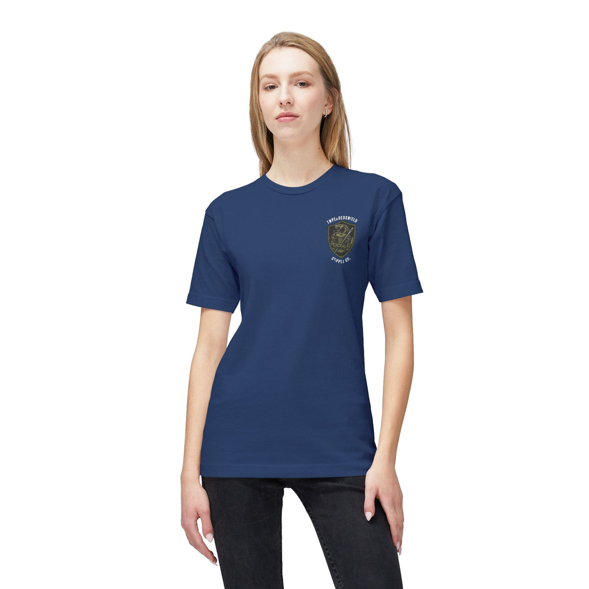 ThreadedShield Supply Co. Crest & Flag T-shirt - Premium USA Made