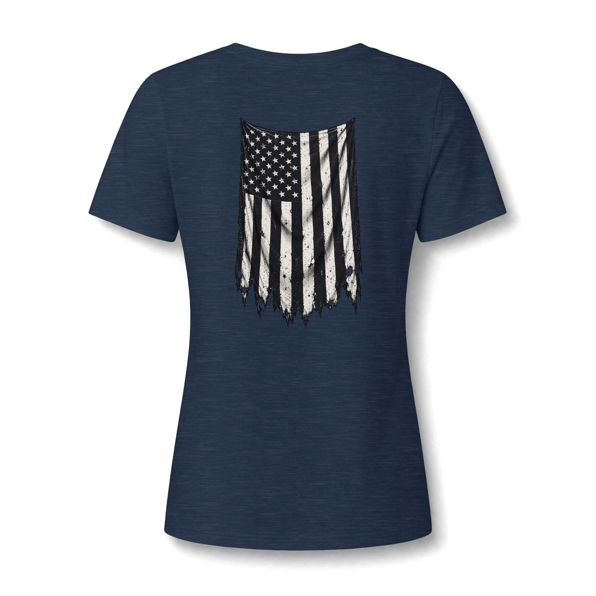 ThreadedShield Supply Co. Women’s Crest & Flag Relaxed V-Neck Tee