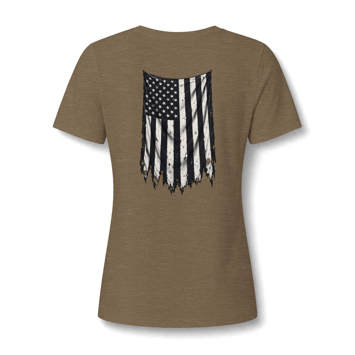 ThreadedShield Supply Co. Women’s Crest & Flag Relaxed V-Neck Tee