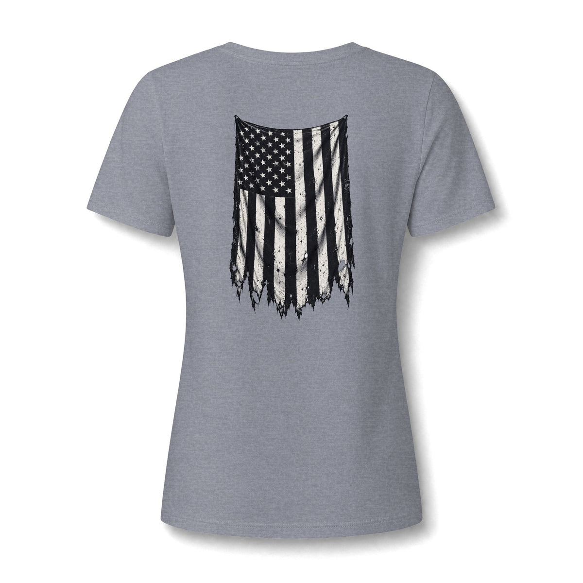 ThreadedShield Supply Co. Women’s Crest & Flag Relaxed V-Neck Tee