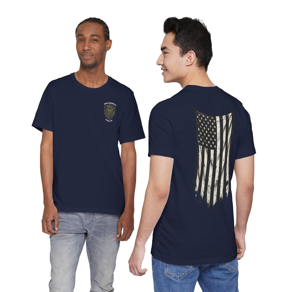ThreadedShield Supply Co. Crest & Flag Tee