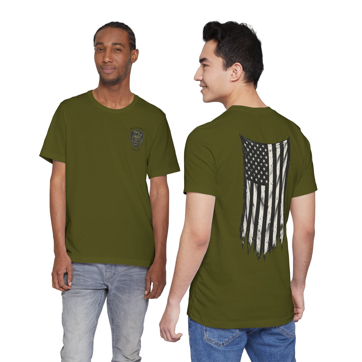 ThreadedShield Supply Co. Crest & Flag Tee