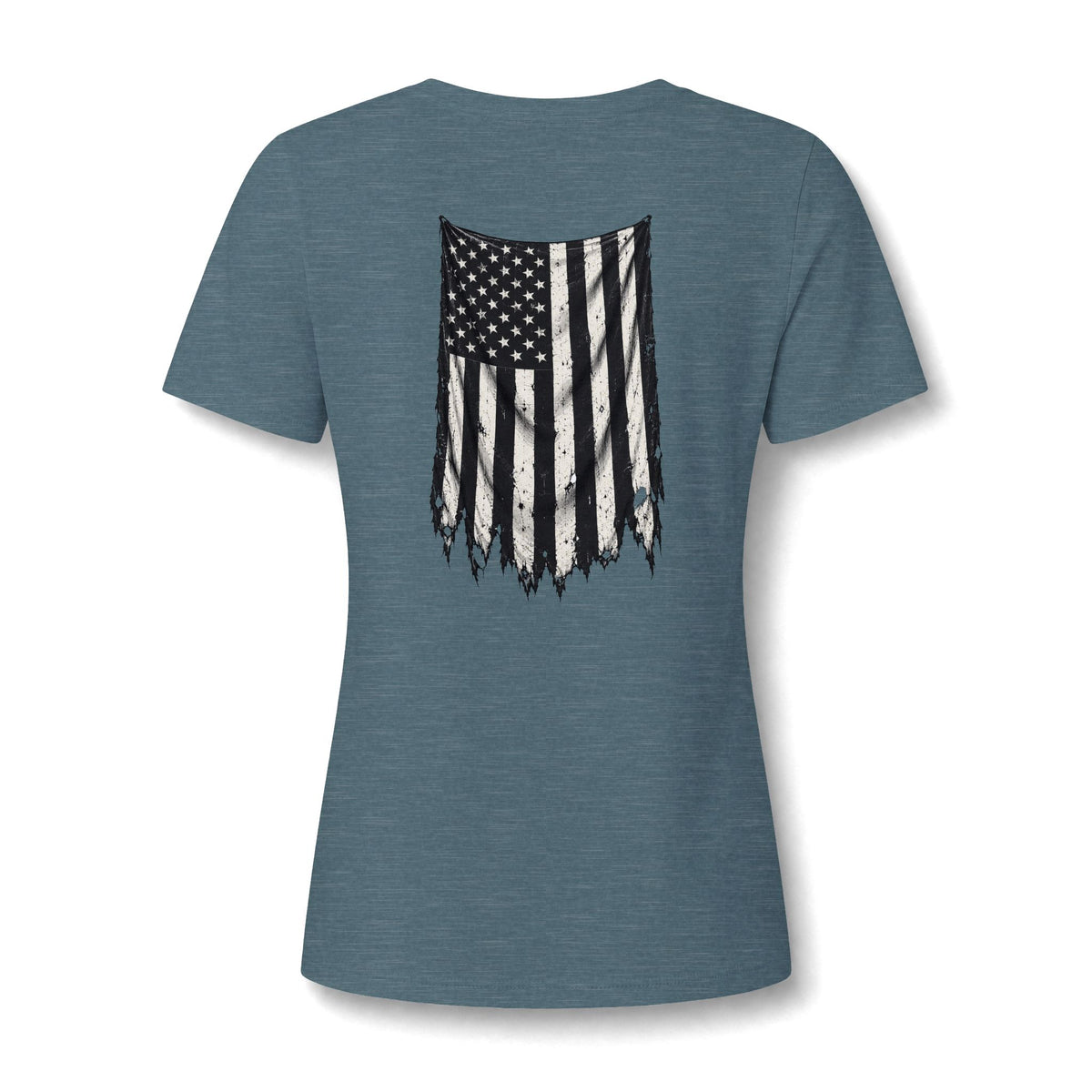 ThreadedShield Supply Co. Women’s Crest & Flag Relaxed V-Neck Tee