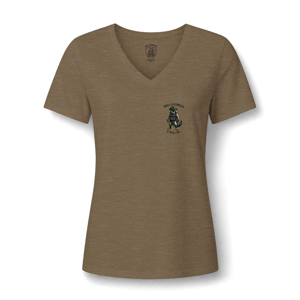 ThreadedShield "Tactical Trash Panda" Women’s Relaxed V-Neck Tee