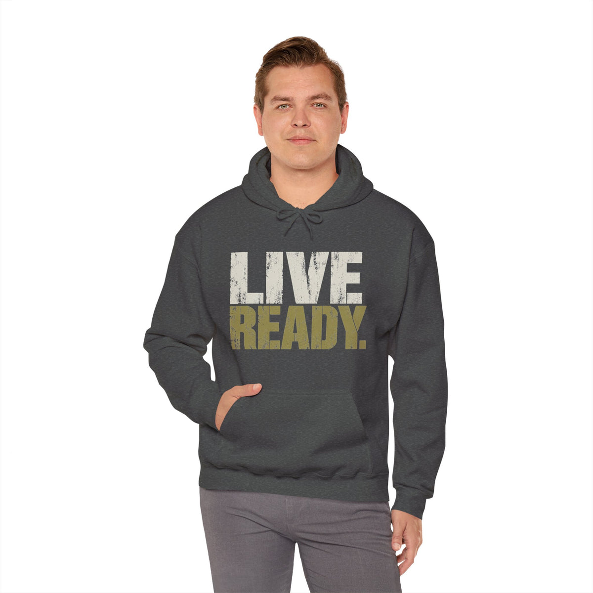 ThreadedShield Live Ready. Heavyweight Hoodie