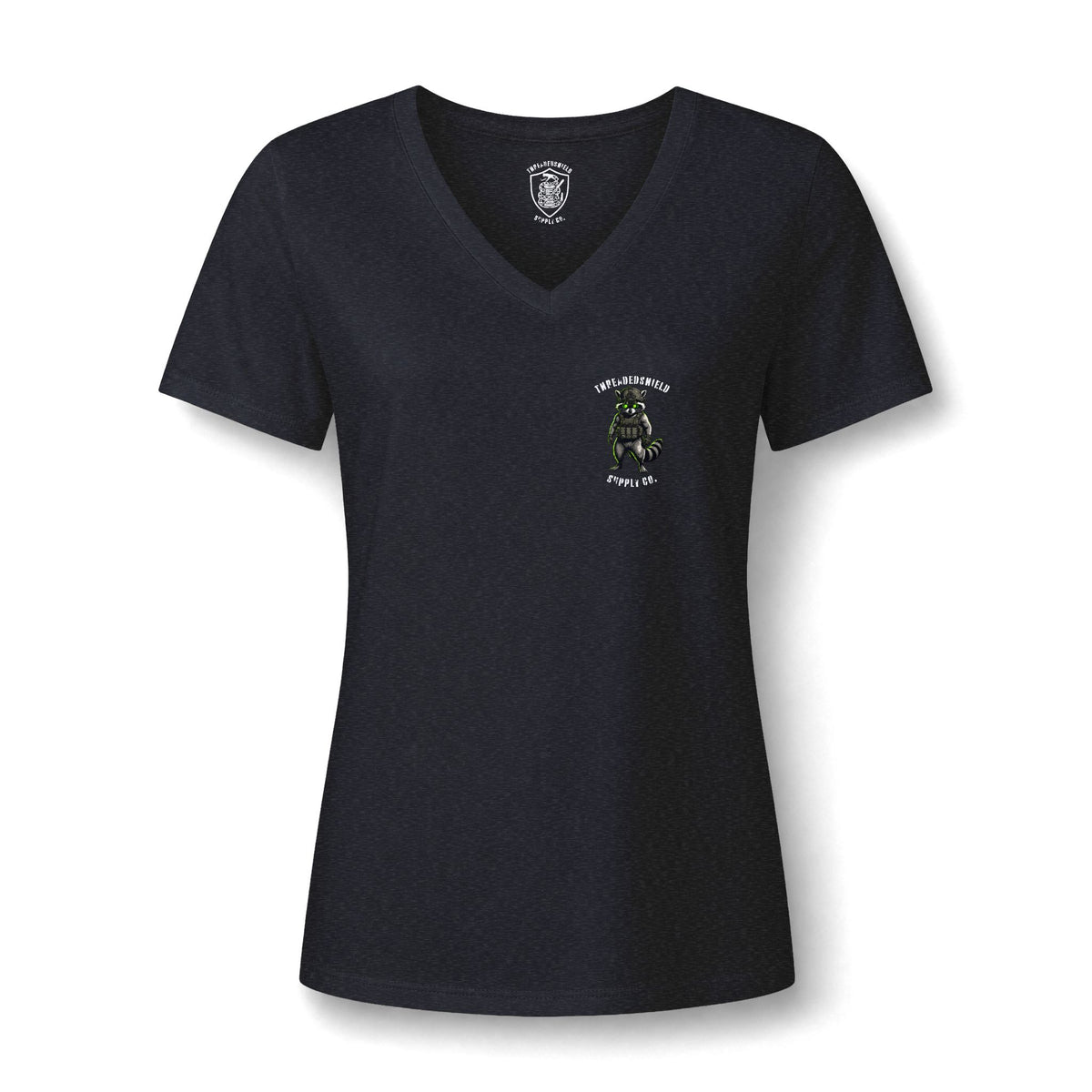 ThreadedShield "Tactical Trash Panda" Women’s Relaxed V-Neck Tee