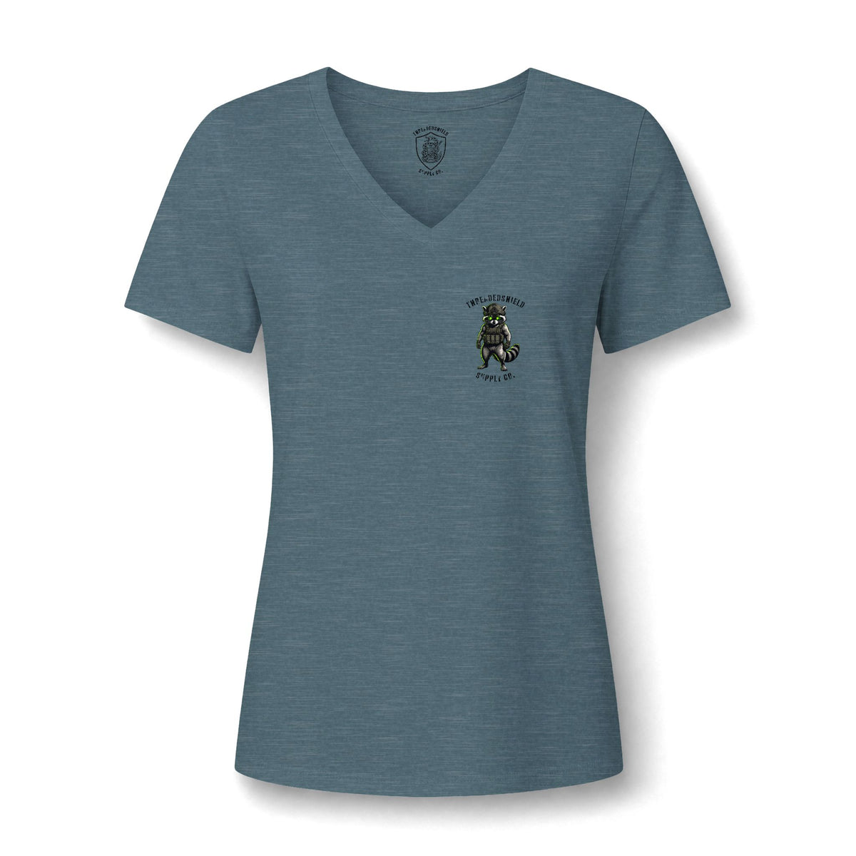 ThreadedShield "Tactical Trash Panda" Women’s Relaxed V-Neck Tee