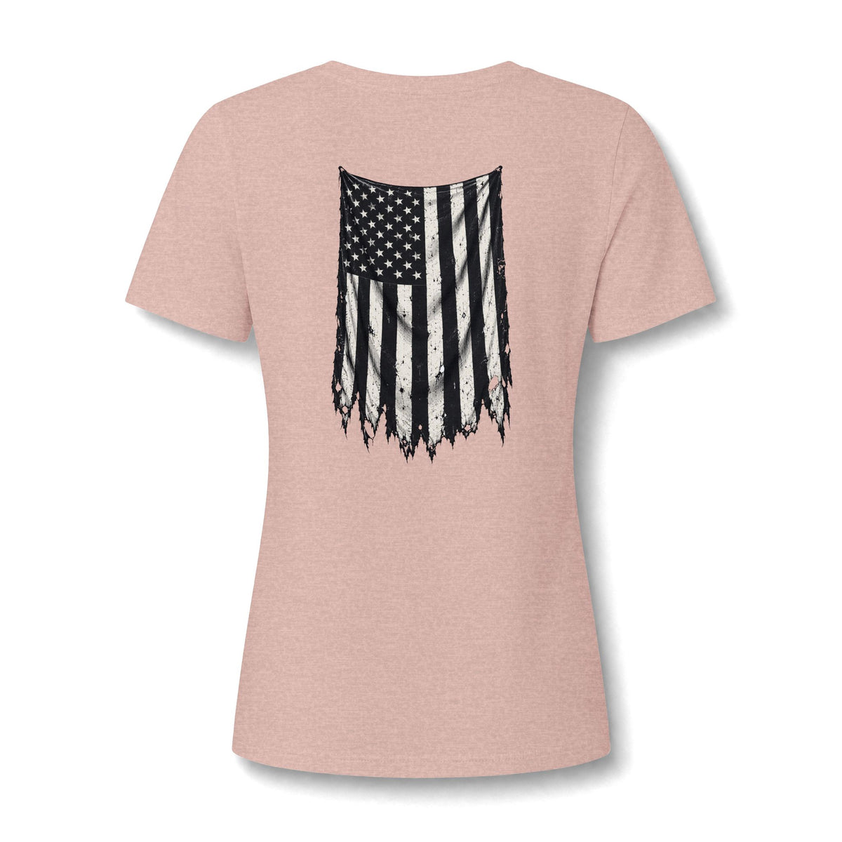 ThreadedShield Supply Co. Women’s Crest & Flag Relaxed V-Neck Tee