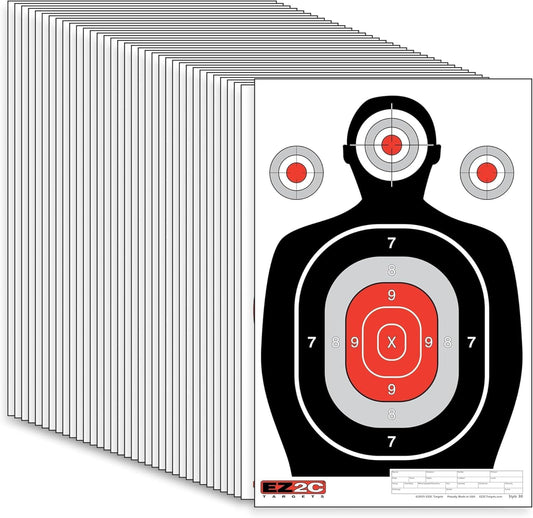 EZ2C Targets #30 Silhouette  12"x18" Paper Shooting Target USA Made
