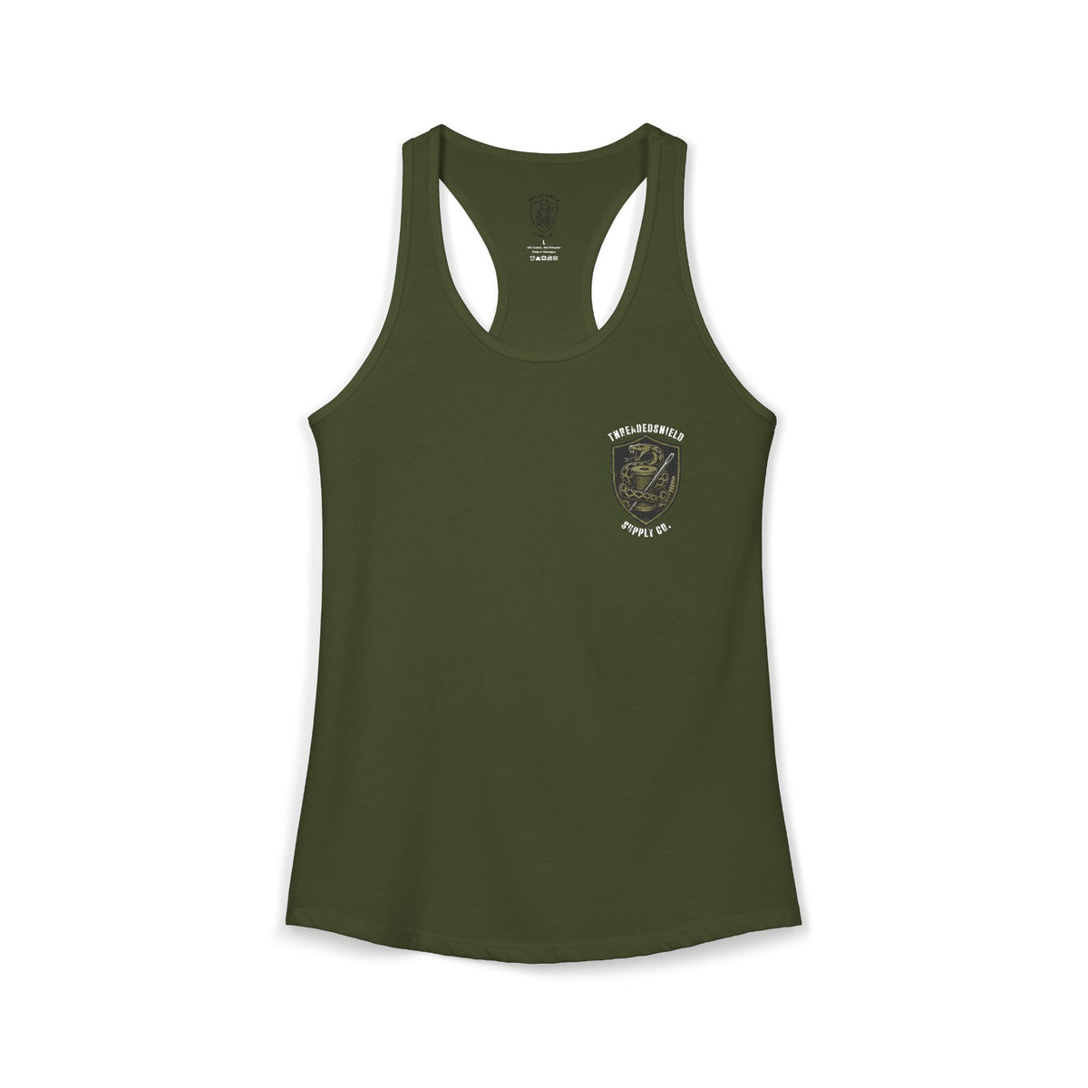 ThreadedShield Supply Co. Women’s Crest & Flag Racerback Tank