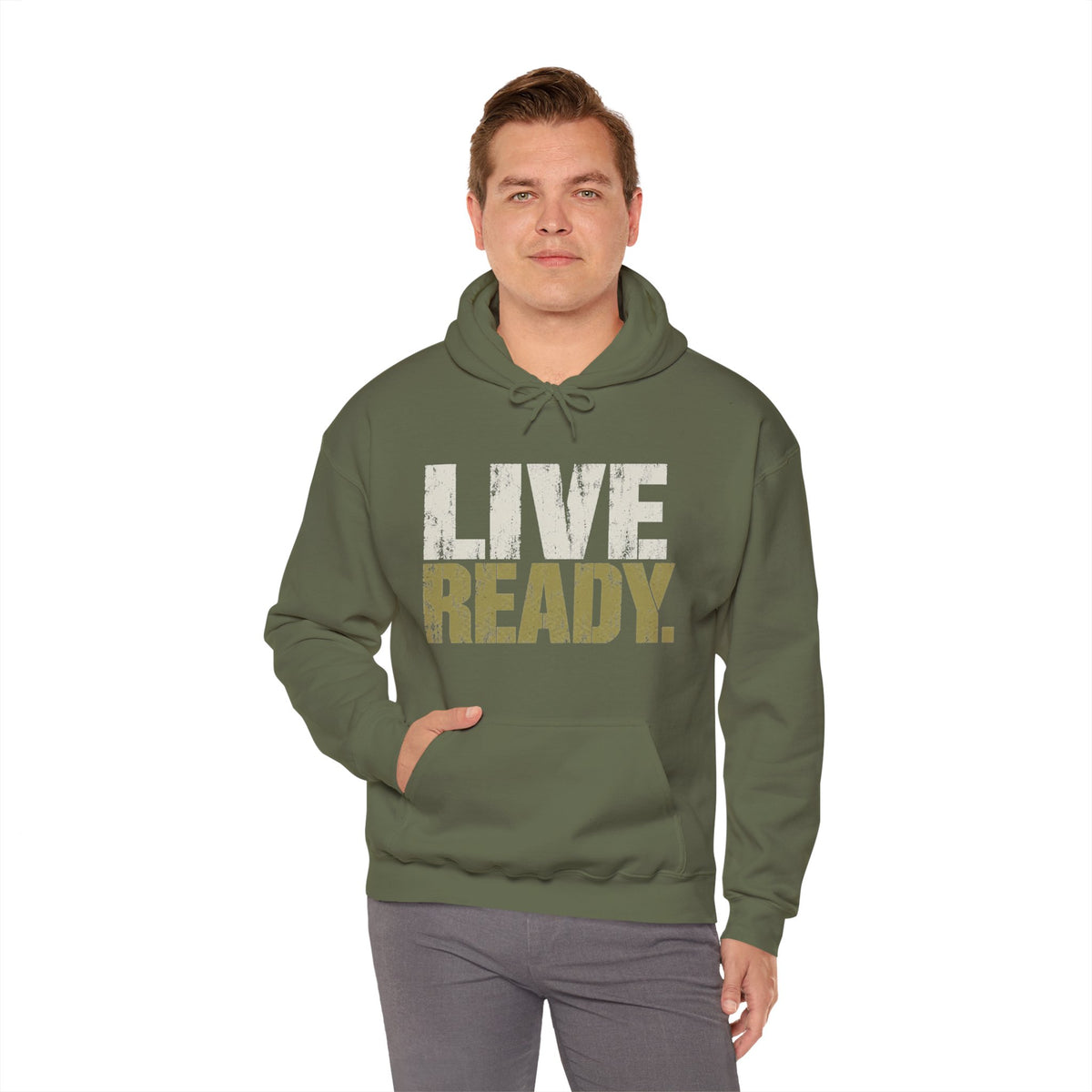 ThreadedShield Live Ready. Heavyweight Hoodie