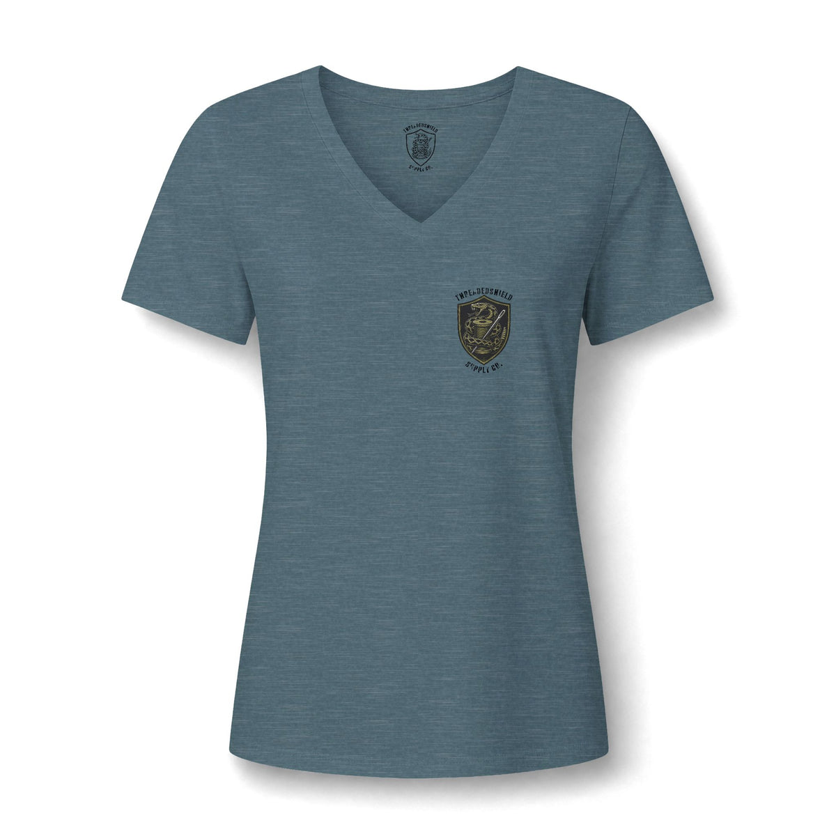 ThreadedShield Supply Co. Women’s Crest Relaxed V-Neck Tee
