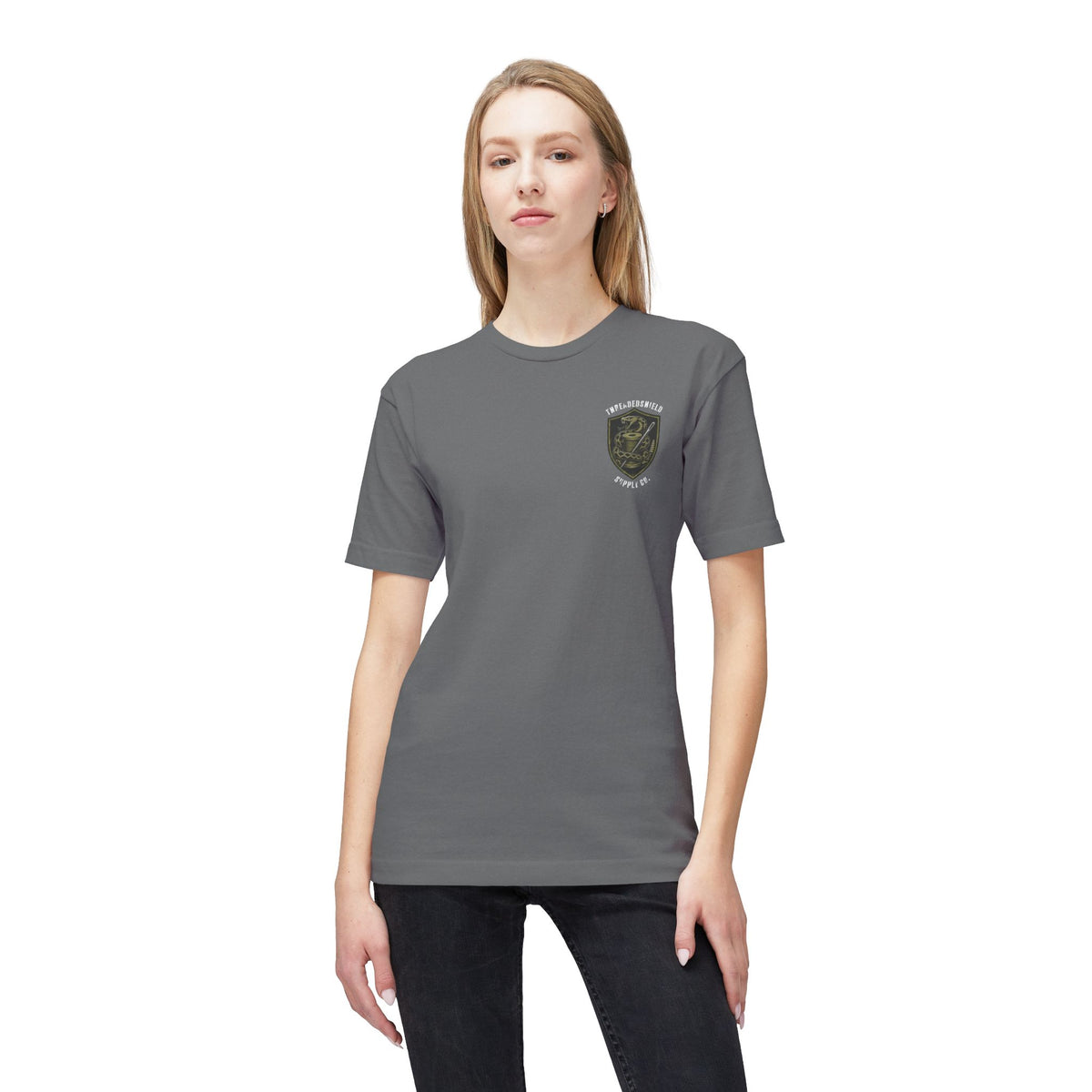 ThreadedShield Supply Co. Crest & Flag T-shirt - Premium USA Made