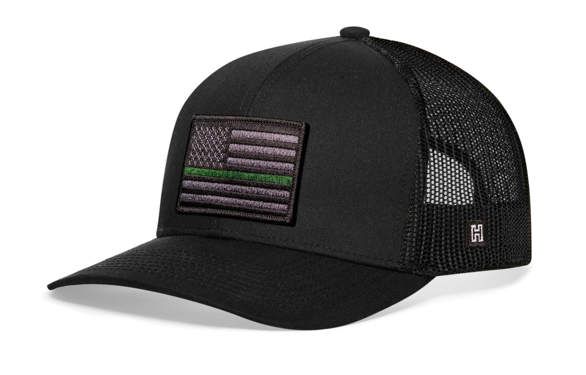 Thin Green Line Trucker Hat  |  Tactical Military Snapback
