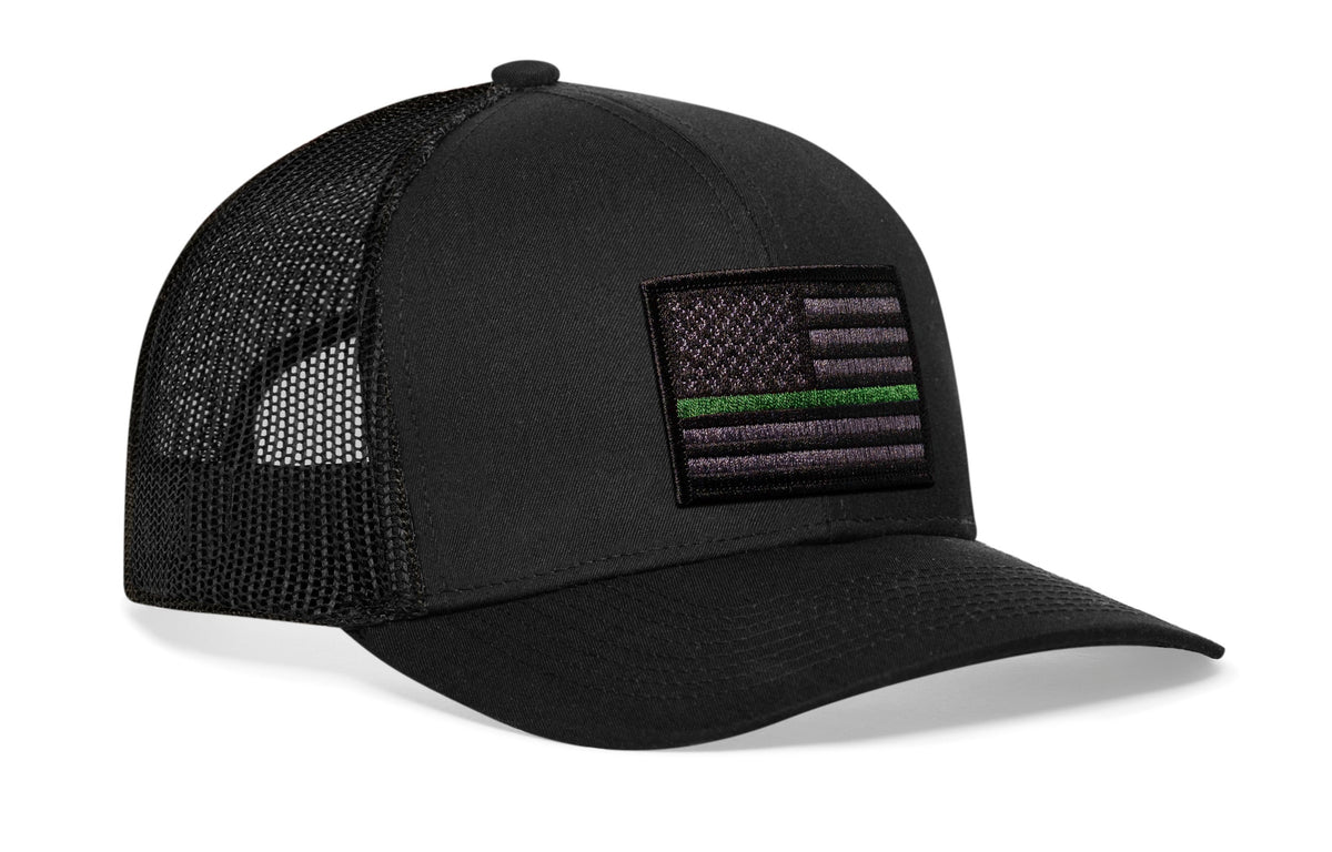 Thin Green Line Trucker Hat  |  Tactical Military Snapback