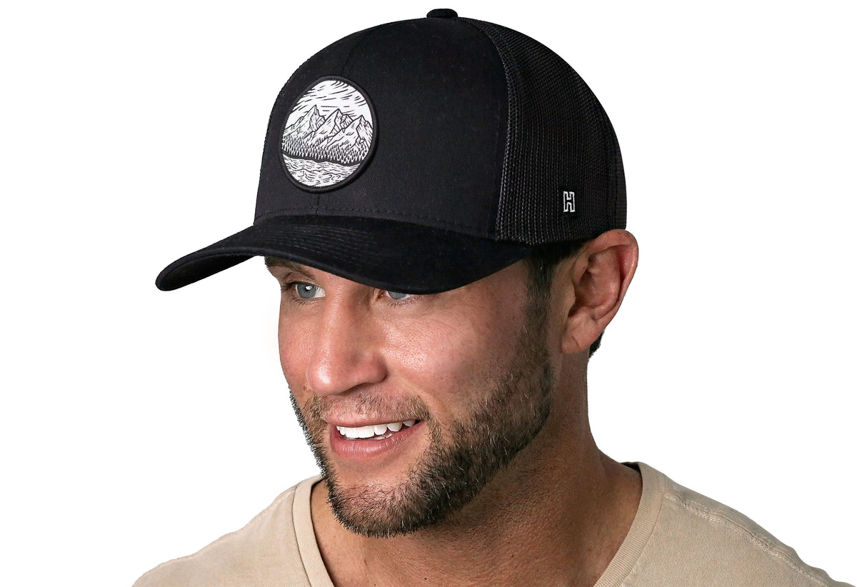 Circle Mountain and Trees Trucker Hat  |  Outdoors Snapback