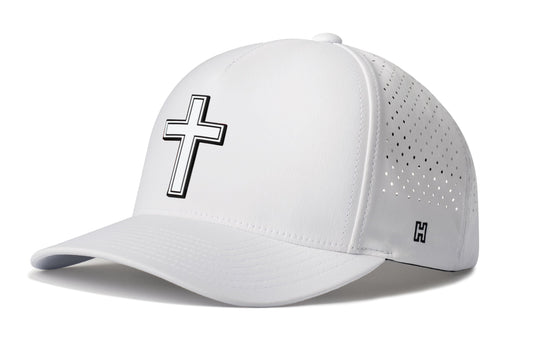 Cross Performance 5-Panel Hat  |  White Christian Flexfit Snapback