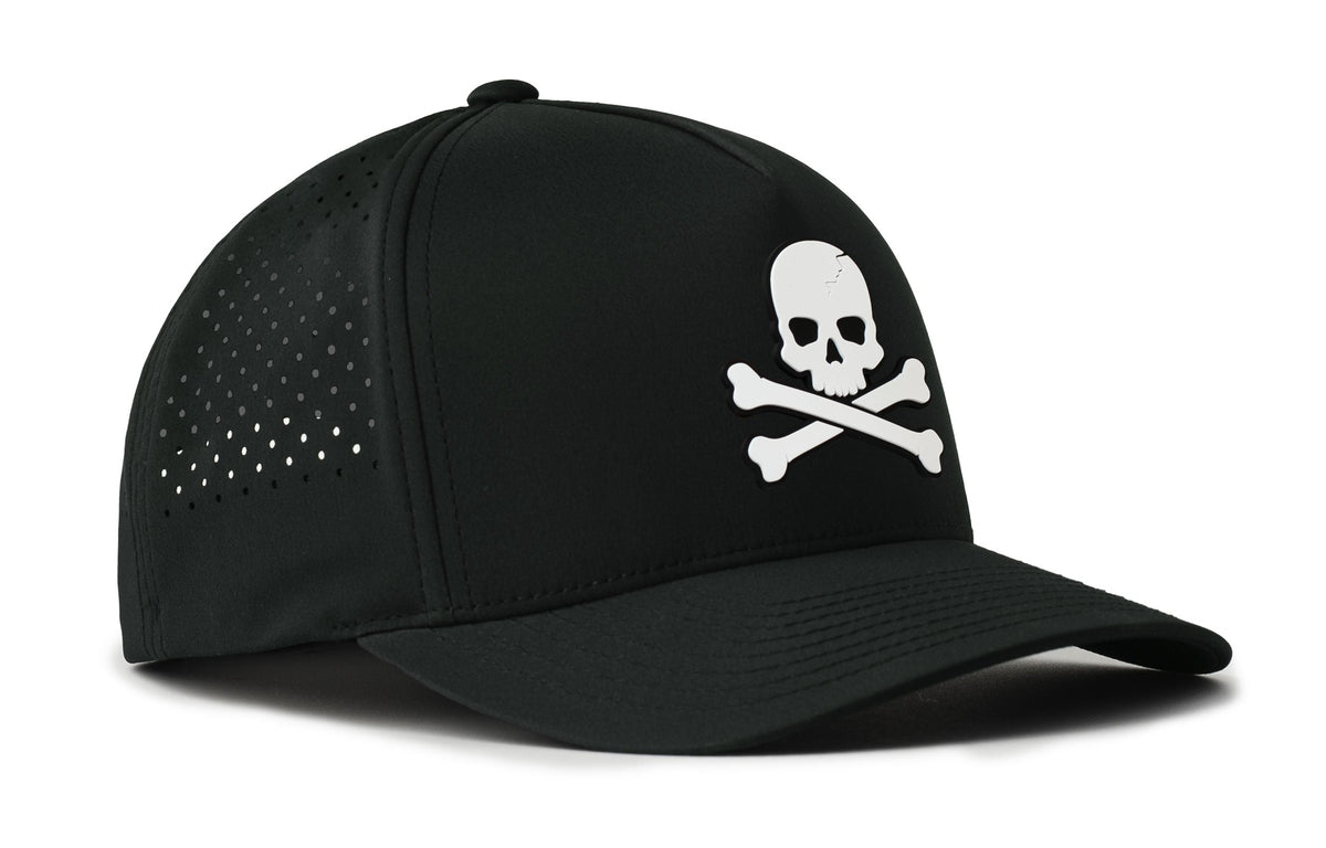 Skull and Crossbones Performance 5-Panel Hat  |  Jolly Roger Flexfit Snapback