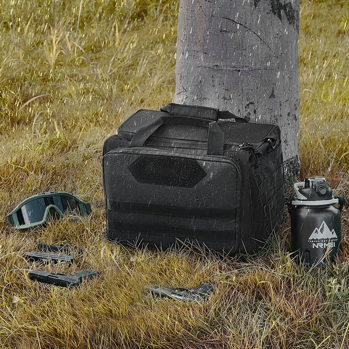 Range Bag for 3 Pistols, with Single Shoulder Strip