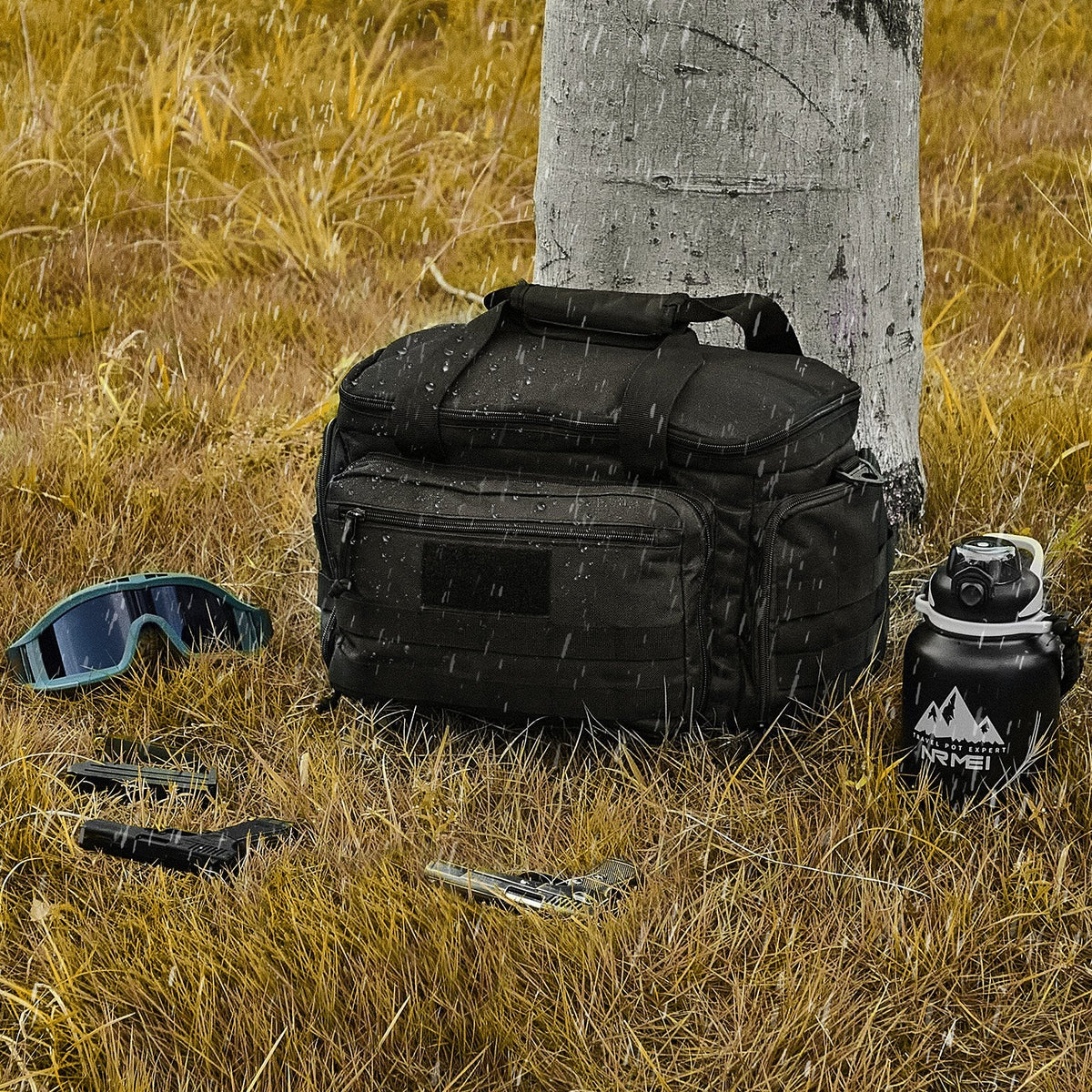 Range Bag for 4 Pistols, with Single Shoulder Strip