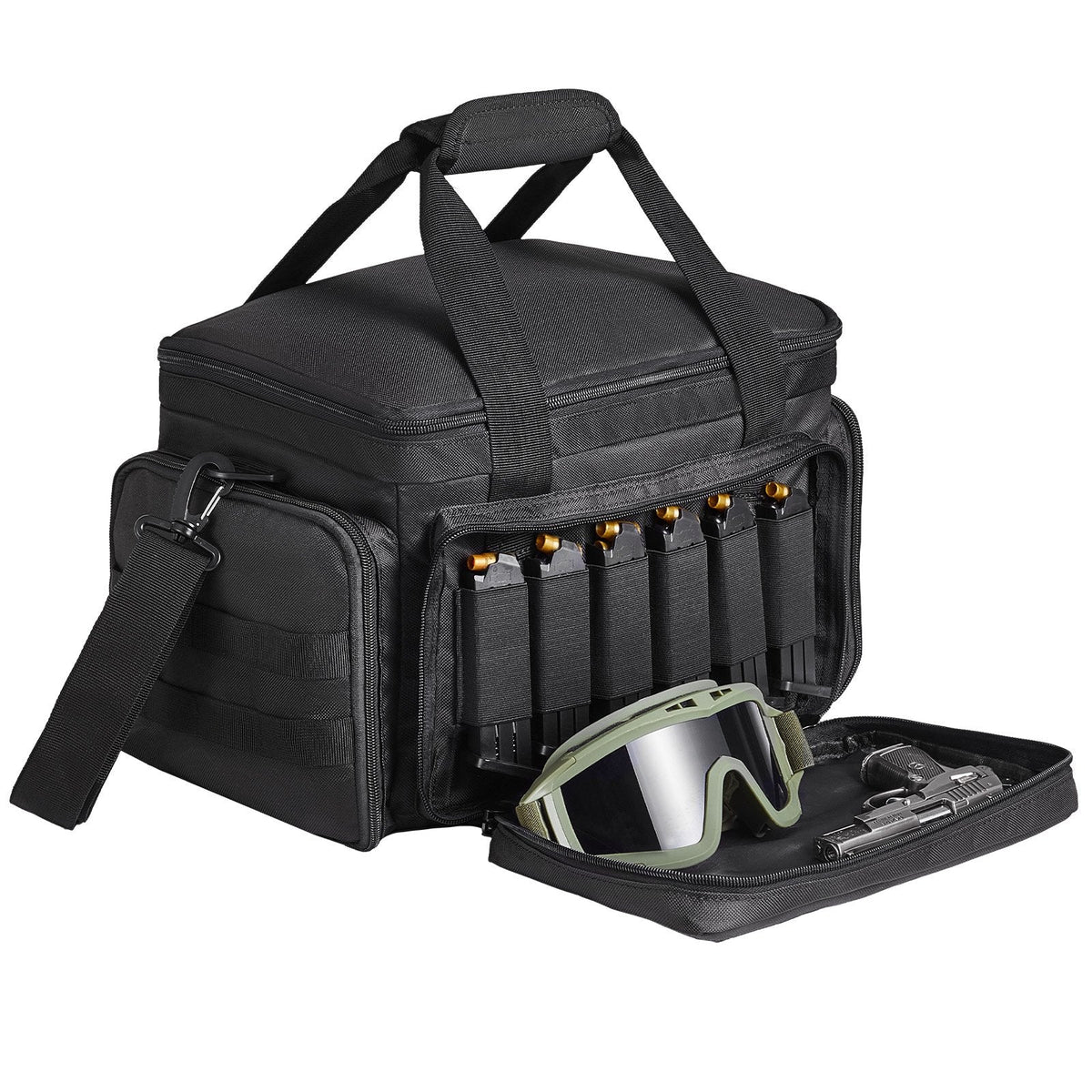 Range Bag for 4 Pistols, with Single Shoulder Strip